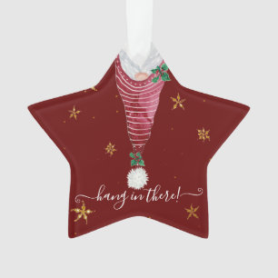 Adorno Navidades de Gnome en la estrella del oro Holly