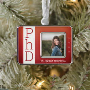Adorno Navidades de graduación de doctorado Naranja quema