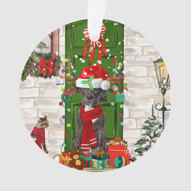 Adorno Navidades de Great Dane Dog (Anverso)