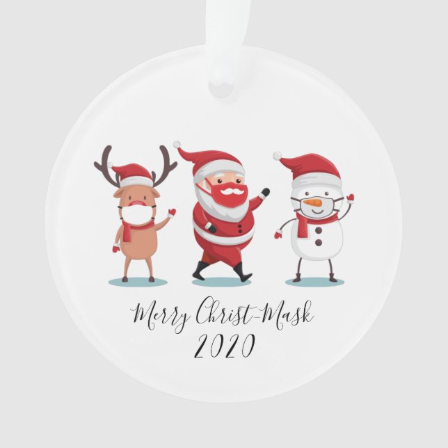Adorno Navidades de guión de Merry Christmask 2020 (Anverso)
