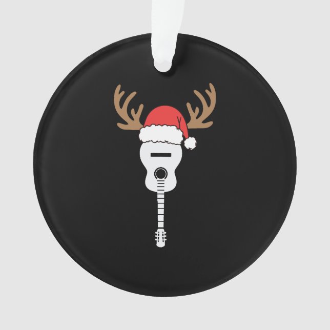 Adorno Navidades de guitarra renos de Santa Hat (Anverso)