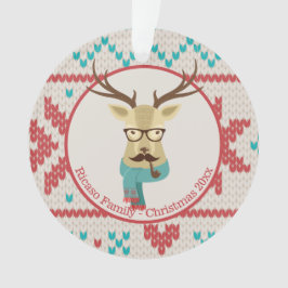 Adorno Navidades de hipster venado personalizado