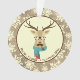 Adorno Navidades de hipster venado personalizado