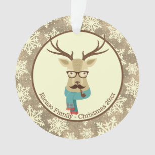 Adorno Navidades de hipster venado personalizado