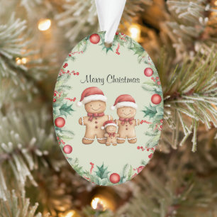 Adorno Navidades de la familia Cute Gingerbread Cookie