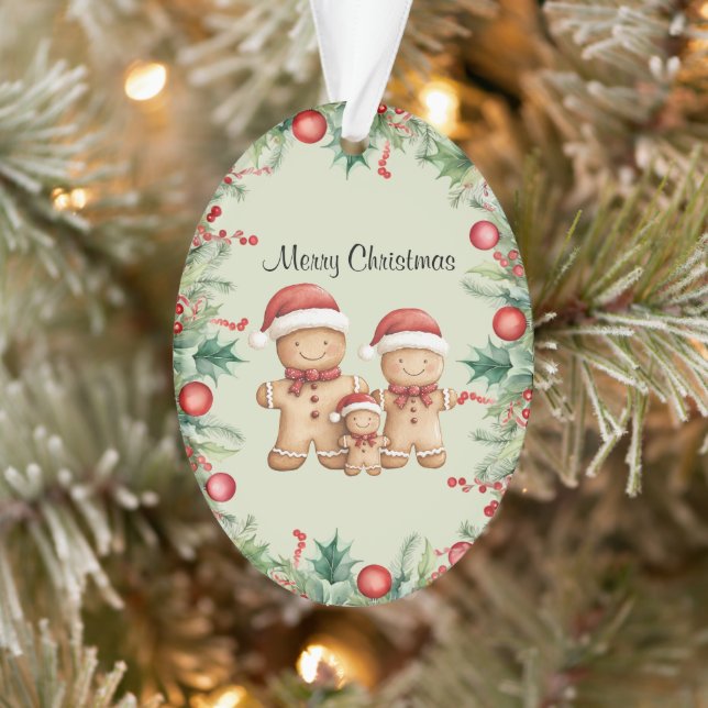 Adorno Navidades de la familia Cute Gingerbread Cookie (Árbol)