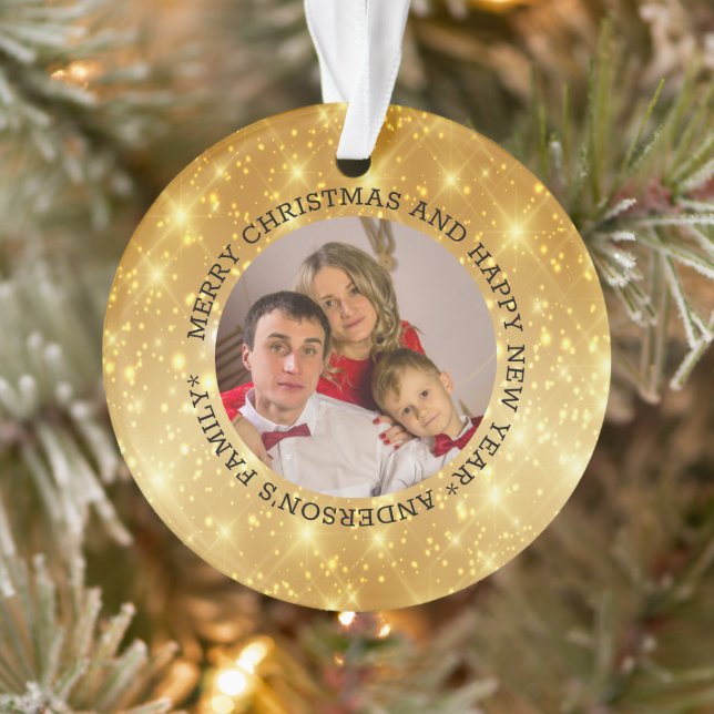 Adorno Navidades de la familia personalizado Photo (Árbol)