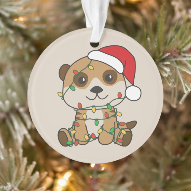 Adorno Navidades de Meerkat Animales De Invierno Vacacion (Árbol)