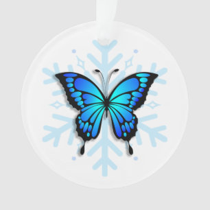 Adorno Navidades de mensajes personales de mariposa azul