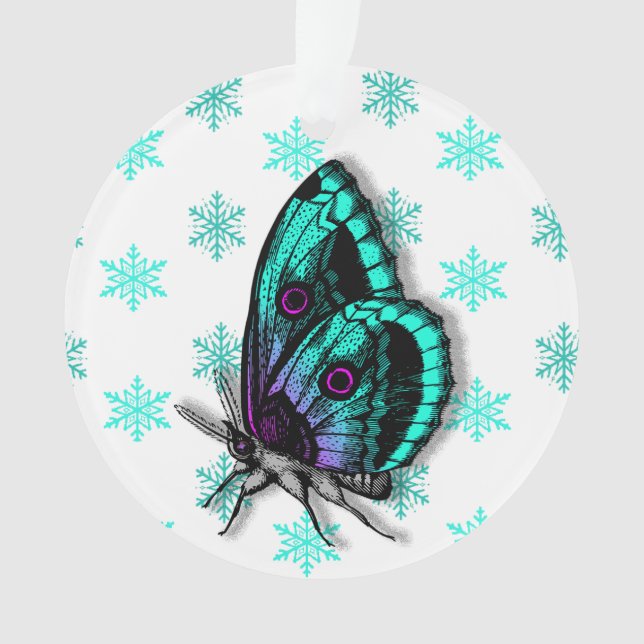 Adorno Navidades de mensajes personales de mariposa verde (Anverso)