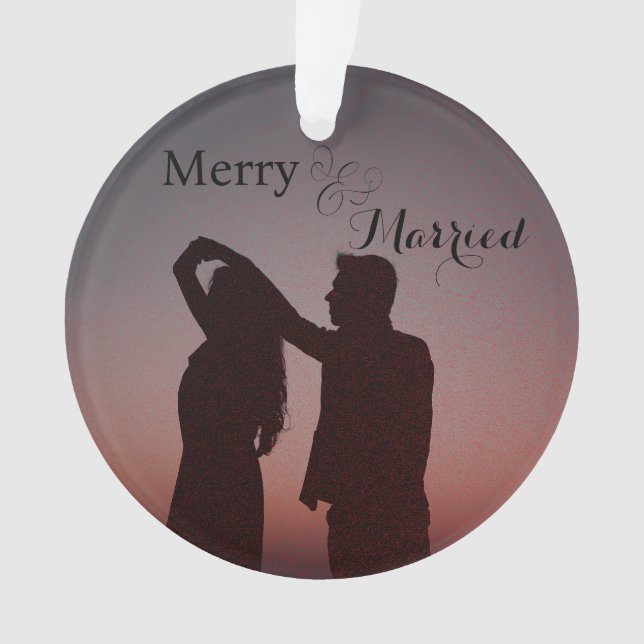Adorno Navidades de Merry y Married Newlyweds 2 Foto (Anverso)