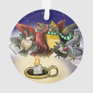 Adorno Navidades de pájaros que se encargan del transport