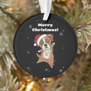 Adorno Navidades de perros boxeadores niegan a perros de 