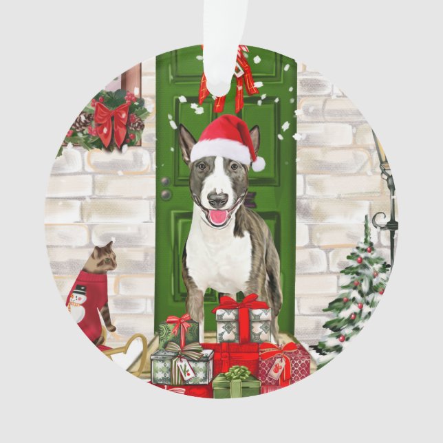 Adorno Navidades de Perros de Bull Terrier (Anverso)