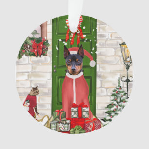 Adorno Navidades de Perros de Pinscher en miniatura