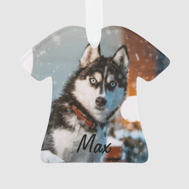 Adorno Navidades de perros personalizados del Husky Siber (Reverso)