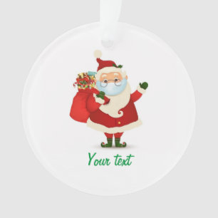 Adorno Navidades de personalizable Santa con gafas de más