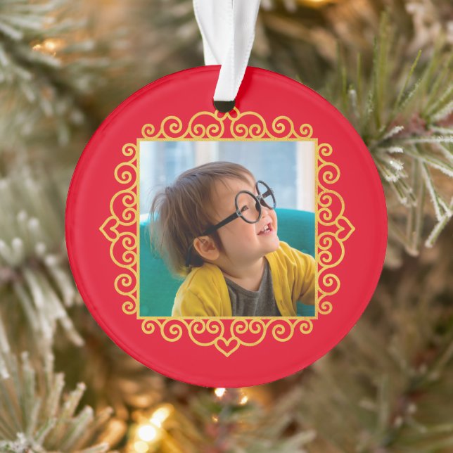 Adorno Navidades de regalo personalizados con foto de mar (Árbol)