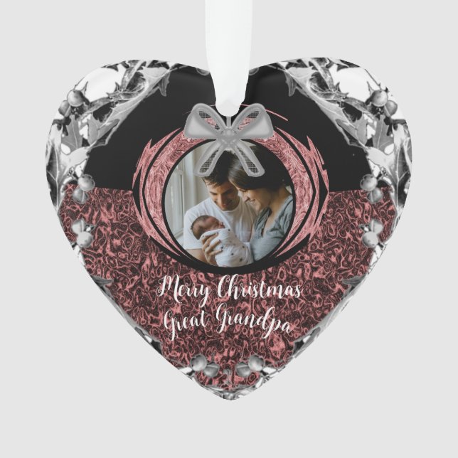 Adorno Navidades de regalos con fecha fotográfica persona (Anverso)