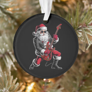 Adorno Navidades de rock y rock Santa Claus guitarrista