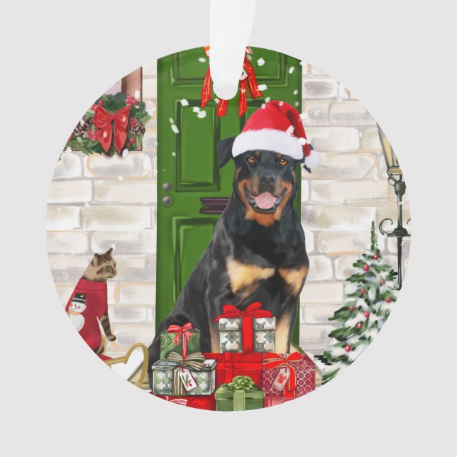 Adorno Navidades de Rottweiler Dog (Anverso)