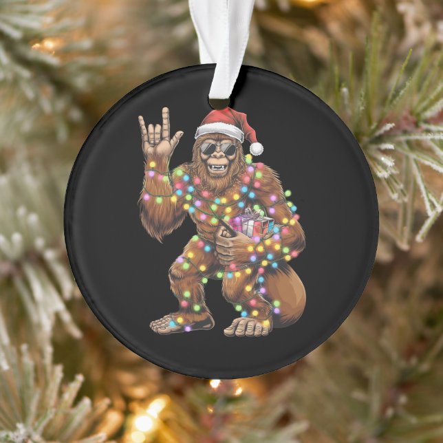 Adorno Navidades de Santa Bigfoot iluminan la diversión d (Árbol)