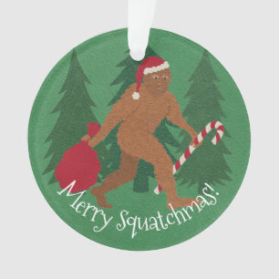 Adorno Navidades De Santa Squatch Con Su Nombre Y Año