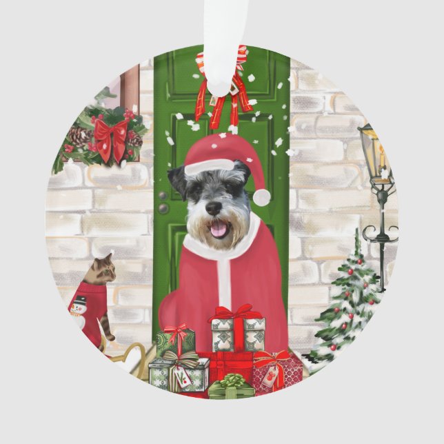Adorno Navidades de Schnauzer Dog (Anverso)