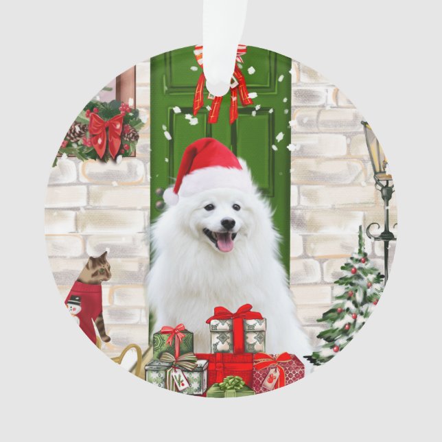 Adorno Navidades de Spitz Dog (Anverso)