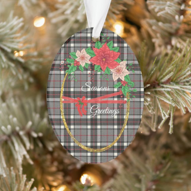 Adorno Navidades de Thomson Gray Modern Tartan (Árbol)