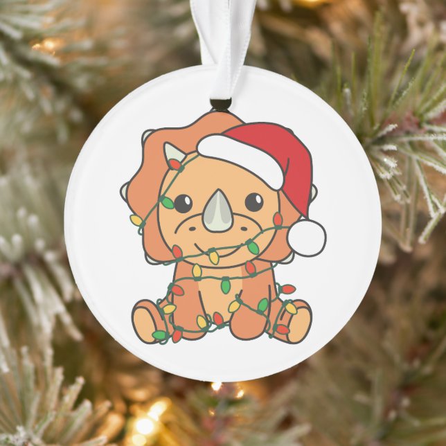 Adorno Navidades de Triceratops Animales de Invierno de v (Árbol)