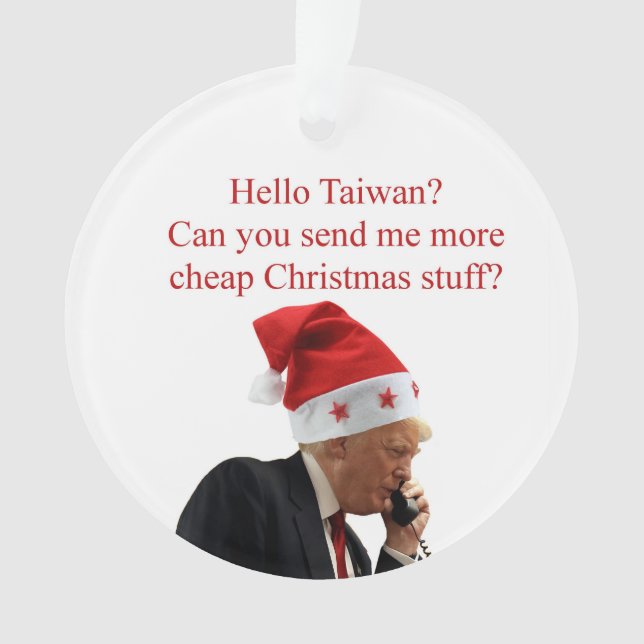 Adorno Navidades de Trump llaman a Taiwán (Anverso)