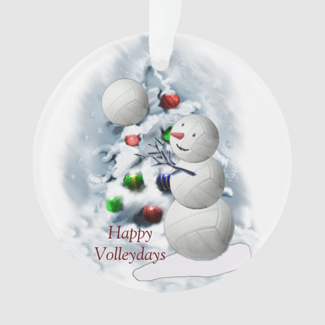 Adorno Navidades de voleibol Snowman (Anverso)