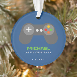 Adorno Navidades del controlador de videojuegos azul para