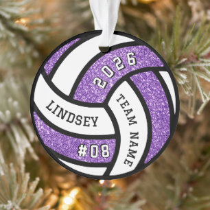 Adorno Navidades del equipo de voleibol jugador Purpurina