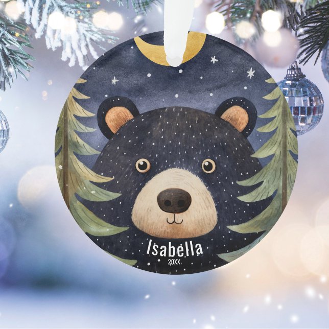 Adorno Navidades del oso negro personalizado (Subido por el creador)