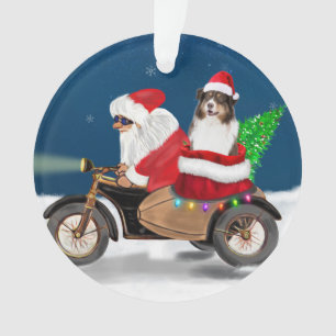 Adorno Navidades del Pastor Australiano Santa Claus