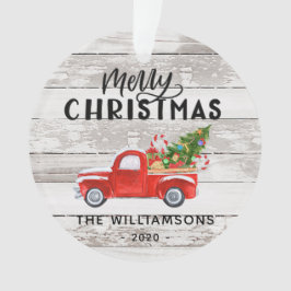 Adorno Navidades del Personalizado de Camiones Rojos Rust