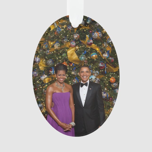 Adorno Navidades del presidente Barack Obama y Michelle (Anverso)