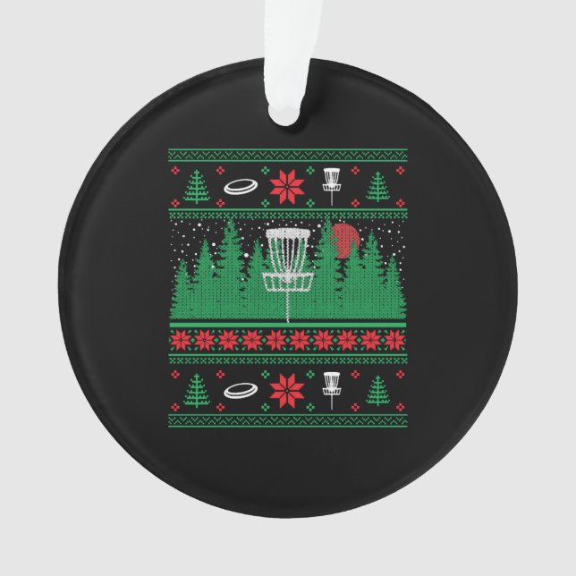 Adorno Navidades Disk Golf Frisbee Ugly Navidades Xmas (Anverso)