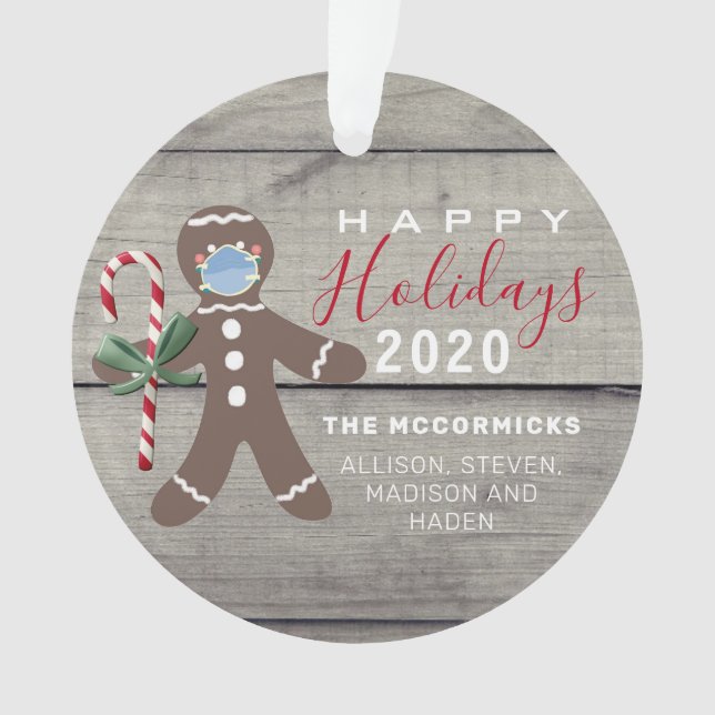 Adorno Navidades divertidos 2020 Cara Mask Gingerbread Ma (Anverso)