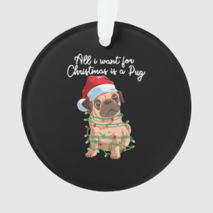 Adorno Navidades divertidos de Santa Pug
