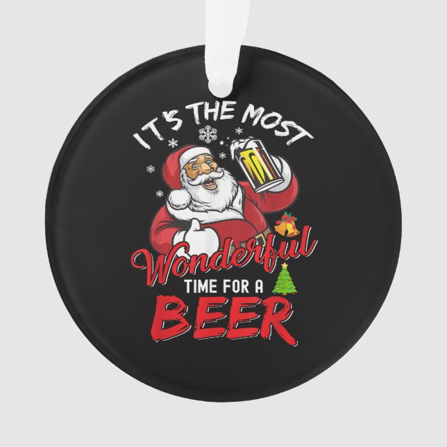 Adorno Navidades divertidos Santa Claus Beer Beer Wonderf (Anverso)