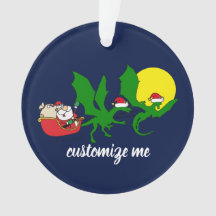 Navidades Dragon Reindeer Flying Santa Sleigh