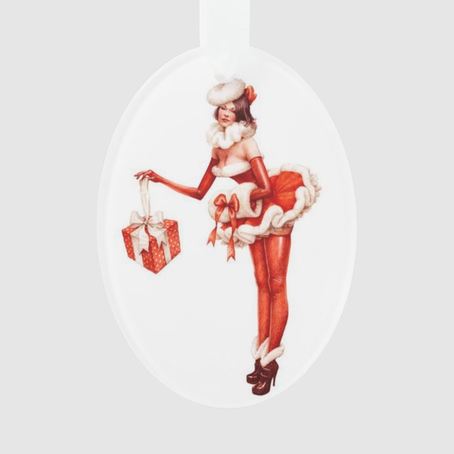 Adorno Navidades En El Chica Red Pin Up (Anverso)