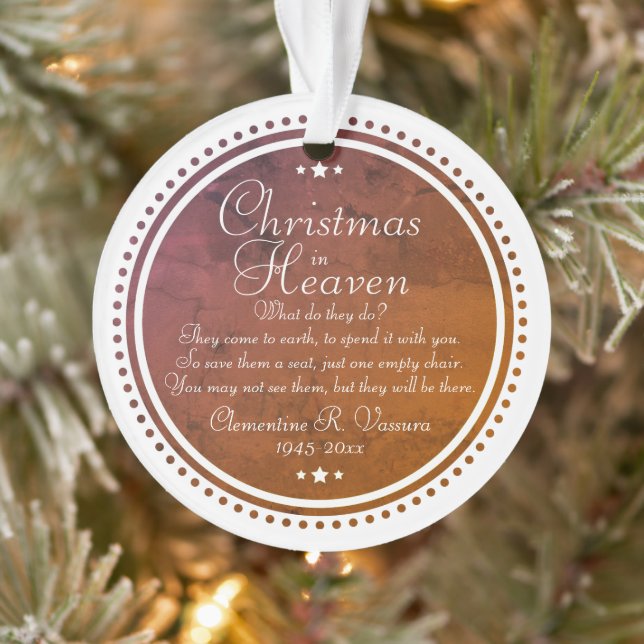 Adorno Navidades En Memoria Del Cielo Foto Acrílica (Árbol)