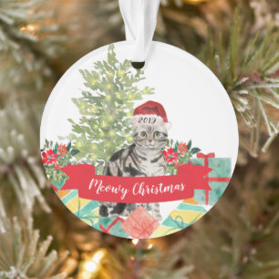 Adorno Navidades estadounidenses de Tabby marrón Shorthai