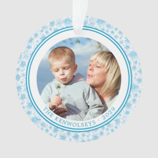 Adorno Navidades familiares de Icy Blue Snowflakes a dos 