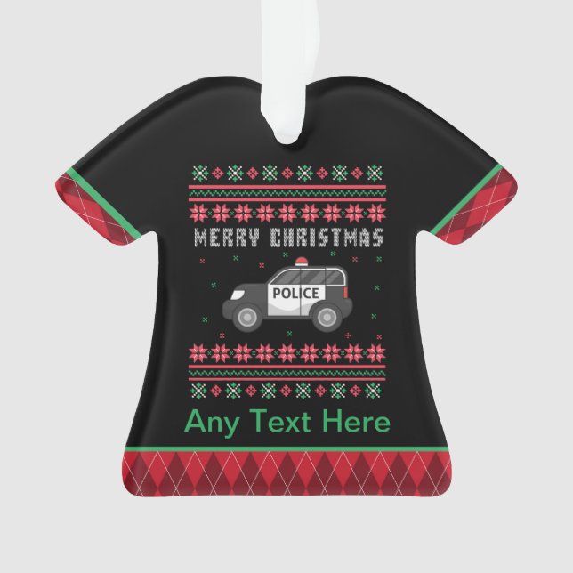 Adorno Navidades feos de autos de la policía personalizad (Anverso)