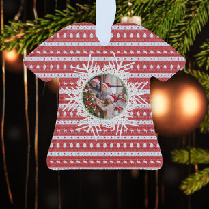 Adorno Navidades feos Moda camiseta acrílica de base roja
